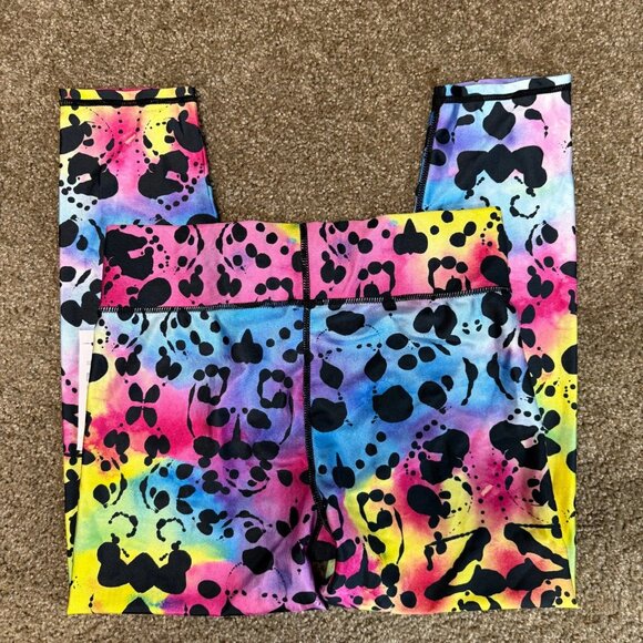 Terez New York Rorschach Leggings Womens Medium Multi Tie Dye Vibrant Rainbow - Picture 9 of 10